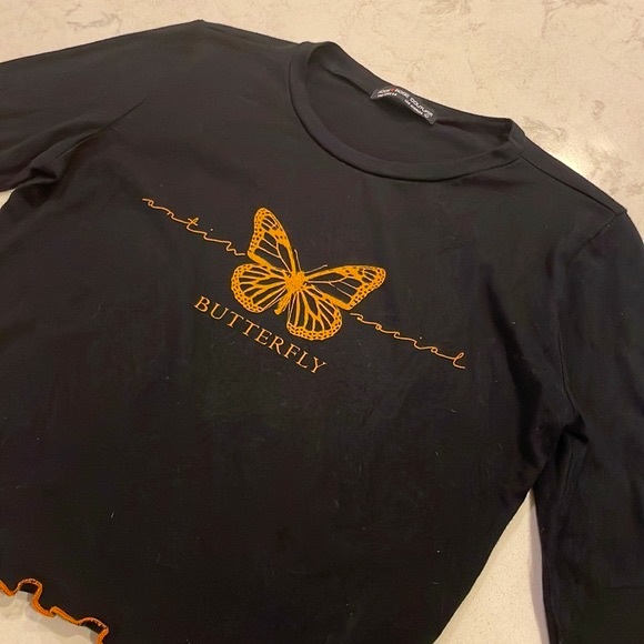 Papaya Tops - Papaya “Anti Social Butterfly” Long Sleeve Top